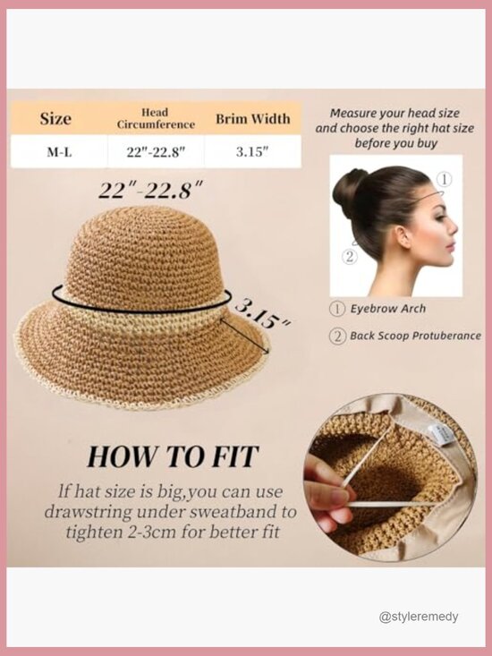 Floppy Big Beach Straw Hat Foldable Wide Brim Packable Sun Hat Travel Fedora